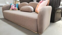 Designer 3 Seater Couch Material Brown and Free Coffee Table