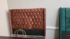 Beautiful Queen Buttoned Brown Headboard