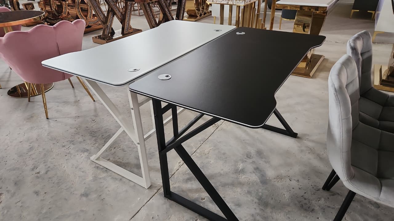 Black and white gaming desks