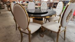Maldova gold round 6 seater dining room suite
